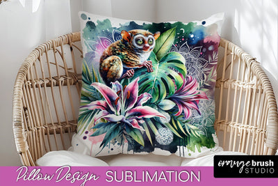 Tropical Animals Pillow Cover - Summer Pillow Sublimation Sublimation OrangeBrushStudio 