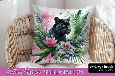 Tropical Animals Pillow Cover - Summer Pillow Sublimation Sublimation OrangeBrushStudio 