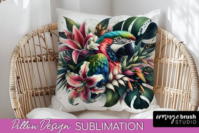 Tropical Animals Pillow Cover - Summer Pillow Sublimation Sublimation OrangeBrushStudio 
