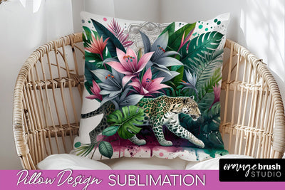 Tropical Animals Pillow Cover - Summer Pillow Sublimation Sublimation OrangeBrushStudio 