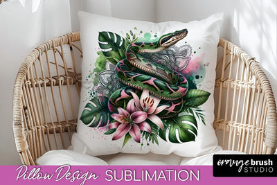 Tropical Animals Pillow Cover - Summer Pillow Sublimation Sublimation OrangeBrushStudio 