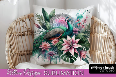 Tropical Animals Pillow Cover - Summer Pillow Sublimation Sublimation OrangeBrushStudio 