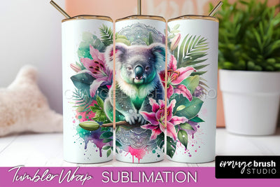 Tropical Animals Tumbler Wrap - Summer Tumbler Sublimation Sublimation OrangeBrushStudio 