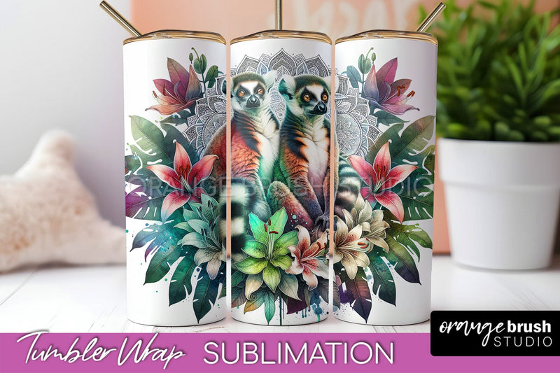 Tropical Animals Tumbler Wrap - Summer Tumbler Sublimation Sublimation OrangeBrushStudio 