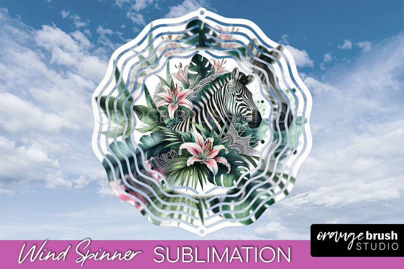 Tropical Animals Wind Spinner - Summer Spinner Sublimation Sublimation OrangeBrushStudio 
