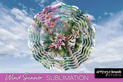 Tropical Animals Wind Spinner - Summer Spinner Sublimation Sublimation OrangeBrushStudio 