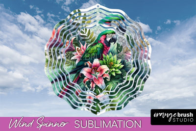 Tropical Animals Wind Spinner - Summer Spinner Sublimation Sublimation OrangeBrushStudio 