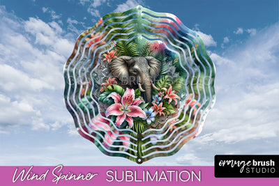 Tropical Animals Wind Spinner - Summer Spinner Sublimation Sublimation OrangeBrushStudio 