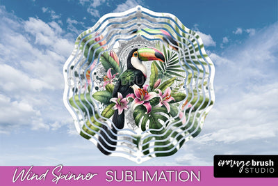 Tropical Animals Wind Spinner - Summer Spinner Sublimation Sublimation OrangeBrushStudio 