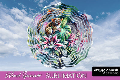 Tropical Animals Wind Spinner - Summer Spinner Sublimation Sublimation OrangeBrushStudio 