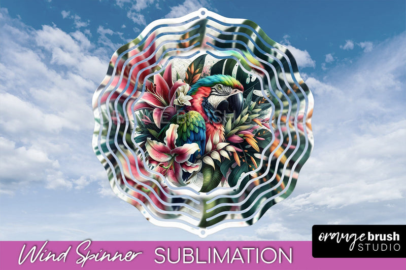 Tropical Animals Wind Spinner - Summer Spinner Sublimation Sublimation OrangeBrushStudio 