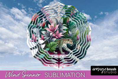 Tropical Animals Wind Spinner - Summer Spinner Sublimation Sublimation OrangeBrushStudio 