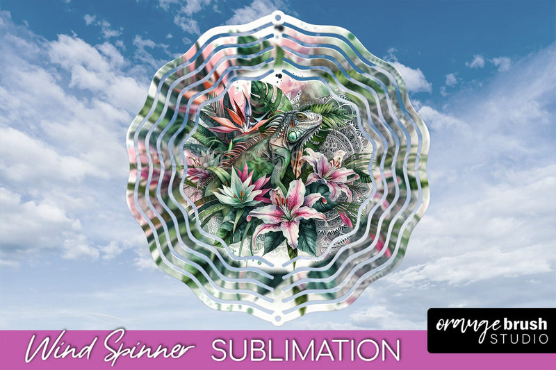 Tropical Animals Wind Spinner - Summer Spinner Sublimation Sublimation OrangeBrushStudio 
