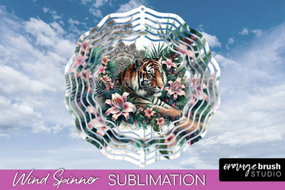 Tropical Animals Wind Spinner - Summer Spinner Sublimation Sublimation OrangeBrushStudio 