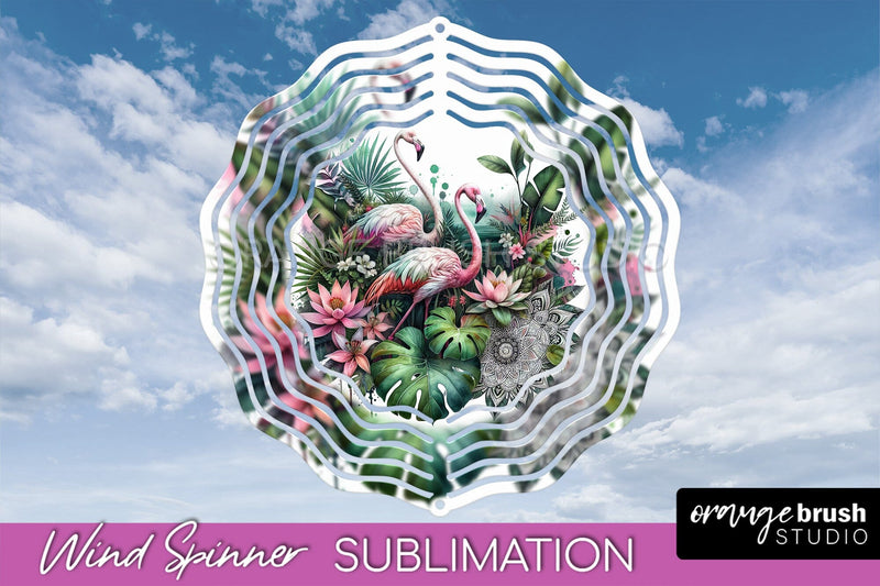 Tropical Animals Wind Spinner - Summer Spinner Sublimation Sublimation OrangeBrushStudio 