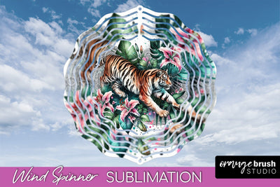 Tropical Animals Wind Spinner - Summer Spinner Sublimation Sublimation OrangeBrushStudio 