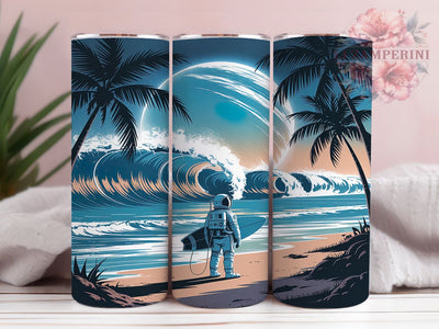 Tropical Astronaut Beach Tumbler, Tropical Space Wrap, 20oz Tumbler Sublimation, Cosmic Vacation Design, Sci-Fi Beach Sublimation, Space Explorer Tumbler, Futuristic Island Wrap Sublimation Li Zamperini 