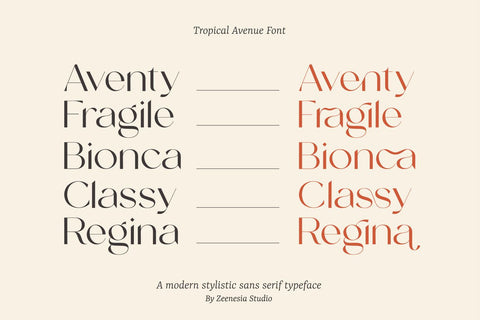 Tropical Avenue Font Zeenesia Std 