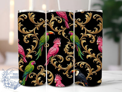 Tropical Baroque Gold Foil Pattern Art 20oz Tumbler, Tropical Baroque, Gold Foil Effect, Luxury Pattern, 20oz Tumbler Wrap, Sublimation Design, Elegant Floral, Digital Download Sublimation ToriDesigns 
