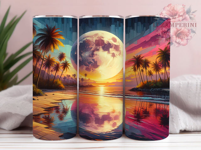 Tropical Beach 20oz Tumbler Wrap PNG, Sunset Ocean Tumbler Png, Straight & Tapered Tumbler Wrap, Instant Digital Download Sublimation Li Zamperini 