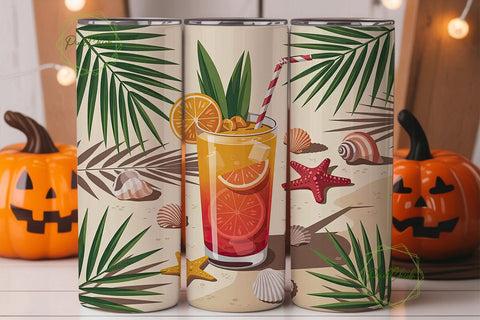 Tropical Beach Cocktail 20oz Tumbler Sublimation PixelChick 