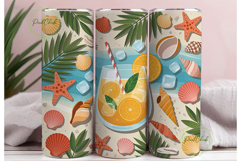 Tropical Beach Cocktail 20oz Tumbler Sublimation PixelChick 