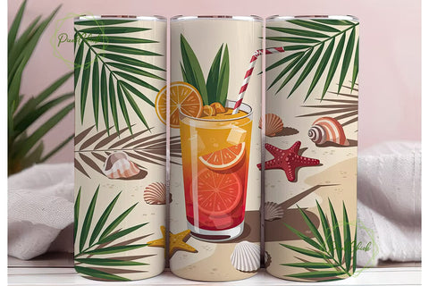 Tropical Beach Cocktail 20oz Tumbler Sublimation PixelChick 