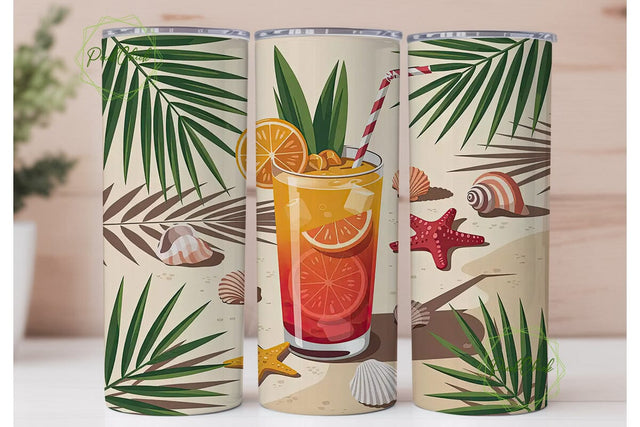 Tropical Beach Cocktail 20oz Tumbler Sublimation PixelChick 