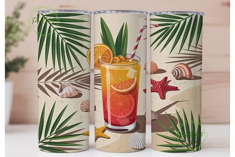 Tropical Beach Cocktail 20oz Tumbler Sublimation PixelChick 