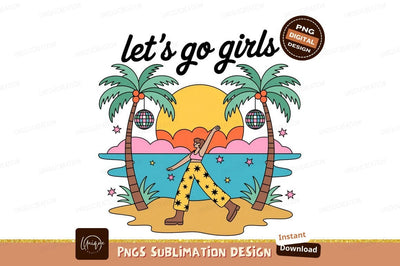 Tropical beach disco dancing palm trees Sublimation Designangry 