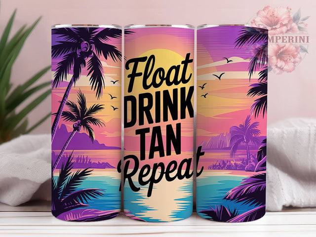 Tropical Beach Island Life Tumbler Wrap, Float Drink Tan Wrap, 20oz Sublimation Design, Summer Vibes Cup, Beach Day Tumbler, Island Life Wrap, Ocean Vibes Tumbler Sublimation Li Zamperini 
