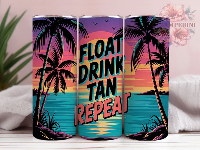 Tropical Beach Island Life Tumbler Wrap, Float Drink Tan Wrap, 20oz Sublimation Design, Summer Vibes Cup, Beach Day Tumbler, Island Life Wrap, Ocean Vibes Tumbler Sublimation Li Zamperini 