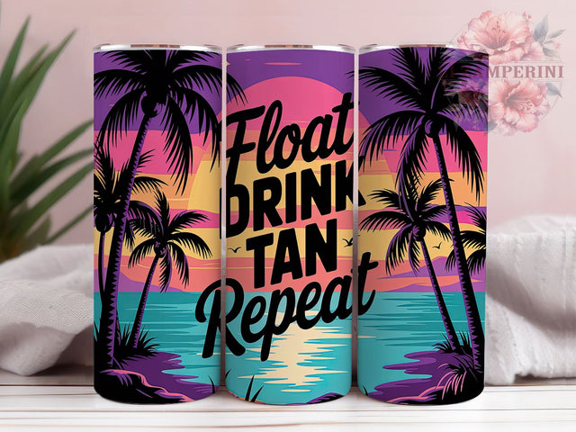Tropical Beach Island Life Tumbler Wrap, Float Drink Tan Wrap, 20oz Sublimation Design, Summer Vibes Cup, Beach Day Tumbler, Island Life Wrap, Ocean Vibes Tumbler Sublimation Li Zamperini 