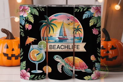 Tropical Beach Life 20oz Tumbler Wrap Sublimation PixelChick 