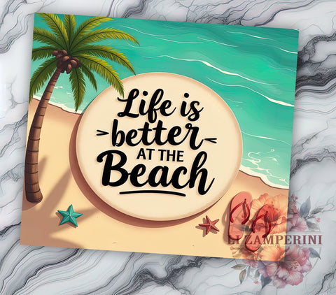Tropical Beach Life 20oz Tumbler Wrap, Summer Tumbler Design, 20oz Tumbler Sublimation, Beach Life Tumbler, Ocean Tumbler Wrap, Vacation Tumbler Design, Tropical Tumbler Wrap Sublimation Li Zamperini 