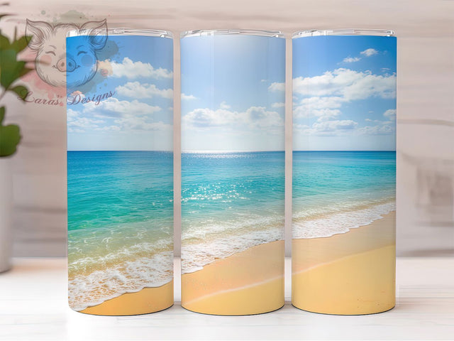 Tropical Beach Ocean Waves Tumbler, Ocean Waves, Coastal Wrap, 20Oz Tumbler, Sublimation Design, Tropical Vibes, Sea Breeze Sublimation Lara' s Designs 