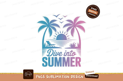 Tropical beach scene with palm trees and sun summer Sublimation Designangry 
