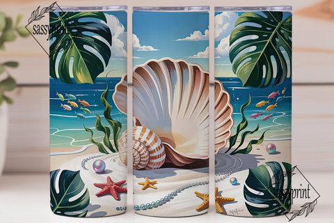 Tropical Beach Seashell 20oz Tumbler Sublimation sassyprint 