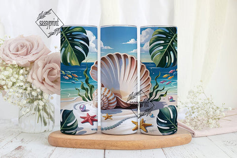 Tropical Beach Seashell 20oz Tumbler Sublimation sassyprint 