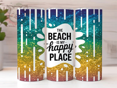 Tropical Beach Sunset Ocean 20oz Tumbler Wrap, Tropical Illustration, Vibrant Sunset, Single Canvas, Ocean View, 20oz Tumbler Wrap, Sublimation PNG Sublimation Lara' s Designs 