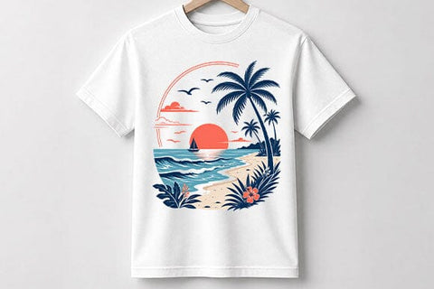 Tropical Beach Sunset PNG | Coastal Ocean Sublimation Digital Download SVG BillahCrafts 