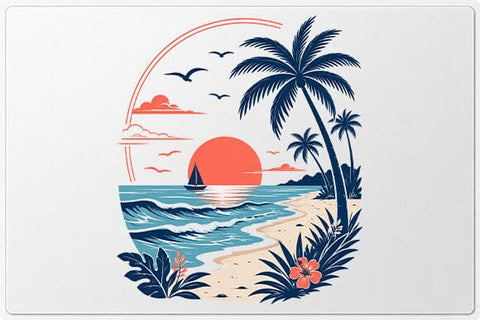 Tropical Beach Sunset PNG | Coastal Ocean Sublimation Digital Download SVG BillahCrafts 