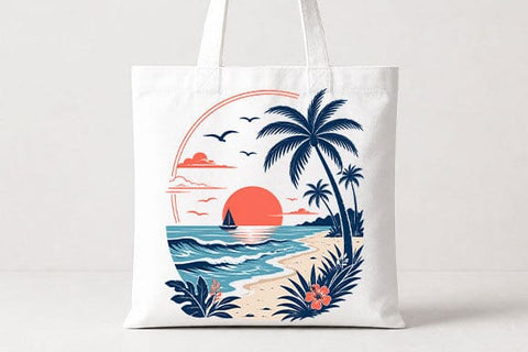 Tropical Beach Sunset PNG | Coastal Ocean Sublimation Digital Download SVG BillahCrafts 