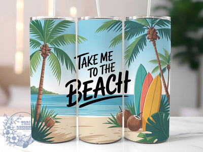Tropical Beach Vibes 20oz Tumbler, Summer Vacation PNG, Coastal Sublimation, 20oz Skinny Tumbler, Tropical Beach Design, Beach Quote Art, Ocean Vibes Wrap Sublimation ToriDesigns 