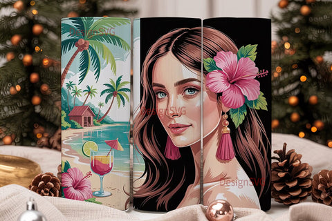 Tropical Beauty 20oz Tumbler Wrap Sublimation DesignSVG 