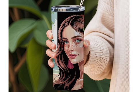 Tropical Beauty 20oz Tumbler Wrap Sublimation DesignSVG 