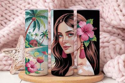 Tropical Beauty 20oz Tumbler Wrap Sublimation DesignSVG 