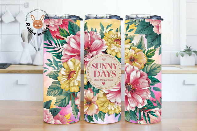 Tropical Best Mom 20 oz Skinny Tumbler Sublimation Design, Mother's Day Tumbler Wrap, Mom Tumbler Wrap, Best Mom PNG Sublimation Rabbitmakies 