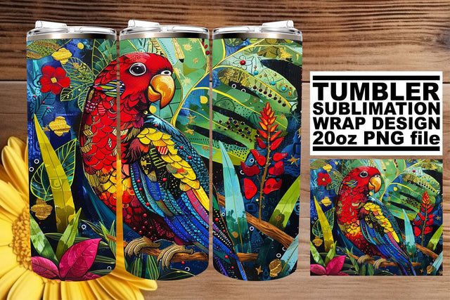 Tropical Bird Paradise Tumbler Wrap - 20oz Sublimation Sublimation afrosvg 