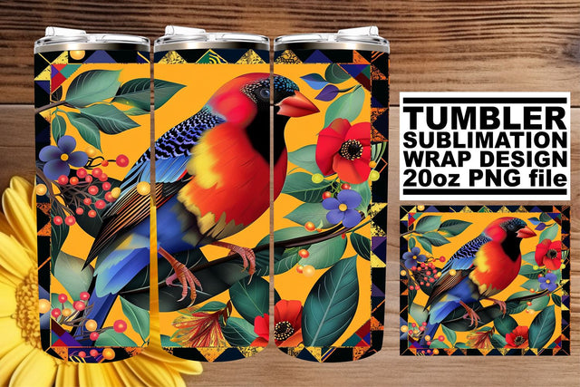 Tropical Bird Paradise Tumbler Wrap - 20oz Sublimation Sublimation afrosvg 